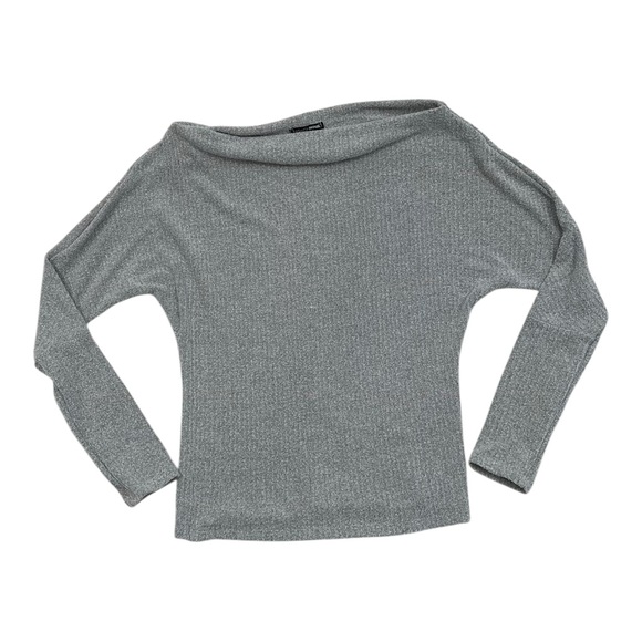 Fashion Nova Sweaters - Fashion Nova Off-the-Shoulder Grey Knit Sweater